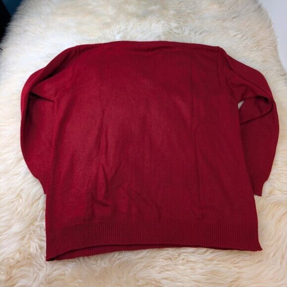 St Michael Vintage Red Acrylic Sweater Women Size Large - Picture 5 of 5